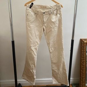 Cream Corduroy Flare Pants